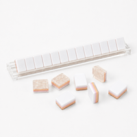 Jeu de Mahjong Américain Personnalisé – Boîte de Tuiles en Plastique – 166 Tuiles Blanches – 4 Supports/Manches de Couleurs Tout-en-un – 100 Jetons – 1 Indicateur de Vent
