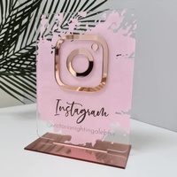 Özel Logo altın simge iş işareti mağaza ekran Instagram Facebook sosyal iletişim işareti yeni mağaza açılış dükkanı süslemeleri