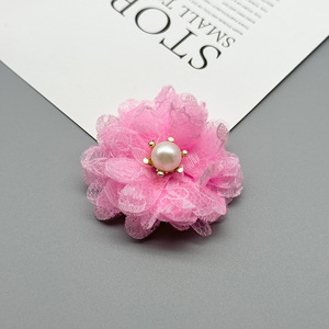 Accessoires pour cheveux en tissu 3D, fleurs en dentelle de 5 cm, style coréen, décorations pour vêtements, chaussures et sacs - Product Image 4