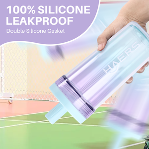 Haers Chất lượng cao cấp hai lớp Tritan cốc chai nước với rơm cho người lớn trẻ em 500ml BPA free - Product Image 6
