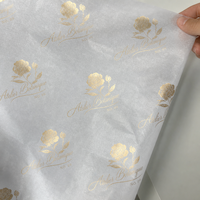 Papier de soie personnalisé avec dorure à chaud, papier de soie noir de luxe, faible MOQ pour l'emballage de vêtements, de chaussures et de boîtes cadeaux