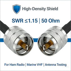 Cavo Coassiale UHF RG58 a Bassa Perdita con Connettori PL259 Maschio-Maschio e Guarnizione Impermeabile per Antenna Radio CB - Product Image 4