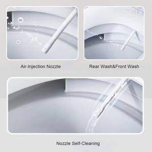 WC intelligent sans électricité avec chasse <span class=keywords><strong>d</strong></span>'eau à capteur au pied, double lavage, évacuation en S, fixation au sol, réservoir encastré - Product Image 5