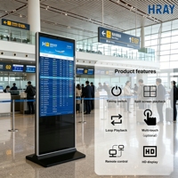 Pantalla Publicitaria Vertical HRAY de 43 Pulgadas con Base Delgada para Recepción de Hoteles, Bienvenida a Huéspedes e Información de Actividades, Compatible con OEM y ODM