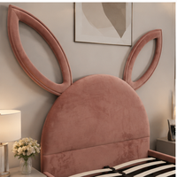 Lit plateforme moderne de luxe en velours avec tête de lit rembourrée douce, taille Queen et King, mobilier de chambre à coucher