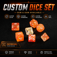 Ensemble de 7 dés de jeu polyédriques en acrylique, dés de jeu de table portables, gravure personnalisée pour jeux de société, fournitures pour fêtes de jeux