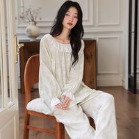Pyjamas en coton nuage de haute qualité pour femmes de grande taille joli motif floral imprimé chemises de nuit printemps et automne vêtements de nuit