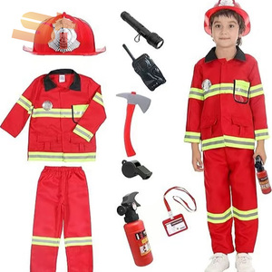 SIKE Costume da Pompiere per Bambini per Halloween, Set per Giochi di Ruolo da Assistente di Volo, Dottore, Ingegnere, <span class=keywords><strong>Chef</strong></span>, per Spettacoli Teatrali - Product Image 1