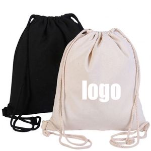 Mochila con Cordón de Lona de Algodón Personalizada con Logotipo Escolar, Creativa, para Viajes, con Múltiples Bolsillos - Product Image 1