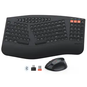 MEETION DirectorB Ergonomic Pc Peripherals Palm Rest Bluetooth 2.4G Wireless Multi System Ergonomic Wireless Mouse And Keyboard