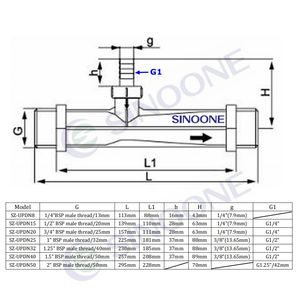 1in uPVC Venturi Injector với van sinoone SZ-UPDN25 các sản phẩm nhựa cho vườn khí và chất lỏng trộn - Product Image 4
