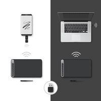 Huion Q620M 8192 Niveaux Cadran Contrôleur Interactif Numérique Stylet Sans Fil Graphique Dessin Tablette