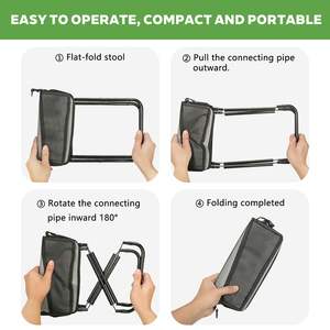كرسي تخييم قابل للطي 2 في 1 مع حقيبة حمل، كرسي محمول للصيد في الهواء الطلق - Product Image 4