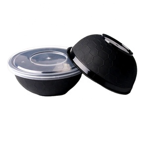 disposable plastic salad noodle bowl round food container with lid
