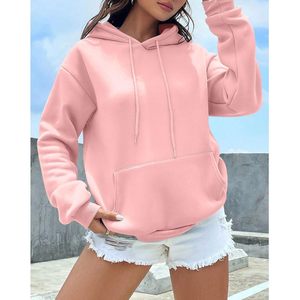Sudadera con Capucha para Mujer FOXA, Felpa, Casual, Anti-Pilling, 320g, Rosa - Product Image 3