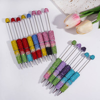 Stylo à bille en argile DIY, trois couches, entièrement orné de strass, cadeau pour enseignant, étudiant, bureau