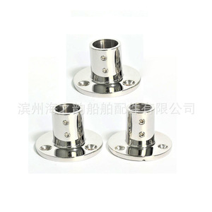 Accessoires de bateau en acier inoxydable série 300, ronds, sans soudure, avec bride, pour la fixation de rampes et de auvents - Product Image 1