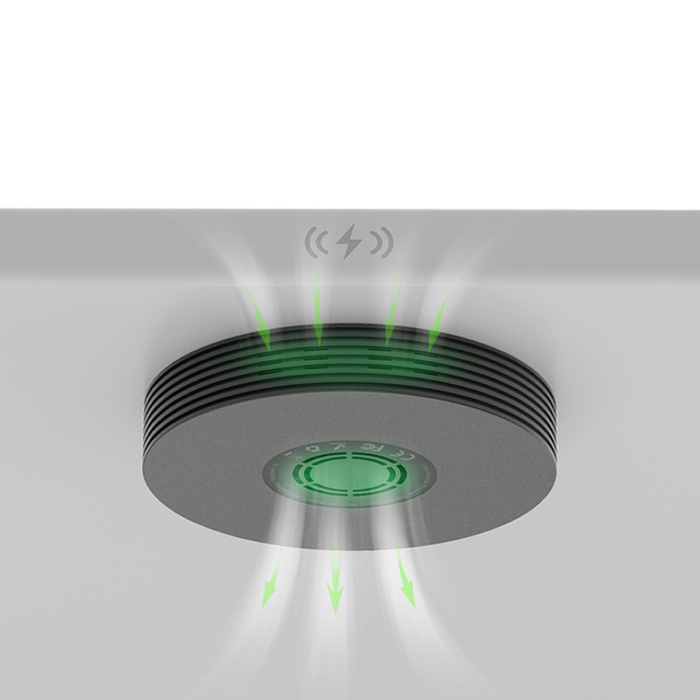 Wireless Charger with Magnetic Charging and OTP Protection 12-30mm Long Distance Installation Without Drill Hole for Desks