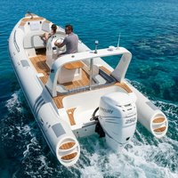 Bateau semi-rigide Premium 7,6 m (25 pieds) en Hypalon PVC avec console centrale, coque en fibre de verre, bateau pneumatique rigide, yacht de sport, plongée, pêche en famille, croisière