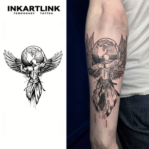 INKARTLINK - Pegatinas de Tatuajes Temporales para el Cuerpo, Diseño de Alas de Ángel, Resistentes al Agua, Ecológicas, Duran 15 Días, Paquete al por Mayor - Product Image 2