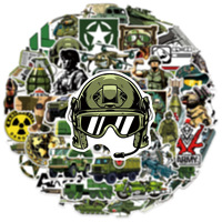 50 pièces Force militaire réservoir voiture Graffiti autocollants pour bagages bouteille voiture décor vert soldats arme pistolet autocollant