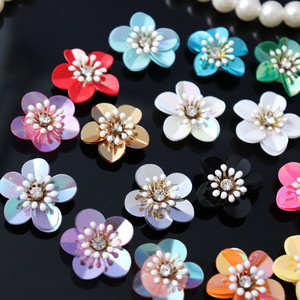 Thiết Kế Mới Đẹp 3D Sequin Flowers Thêu <span class=keywords><strong>Patch</strong></span> Cho Trang Phục - Product Image 3