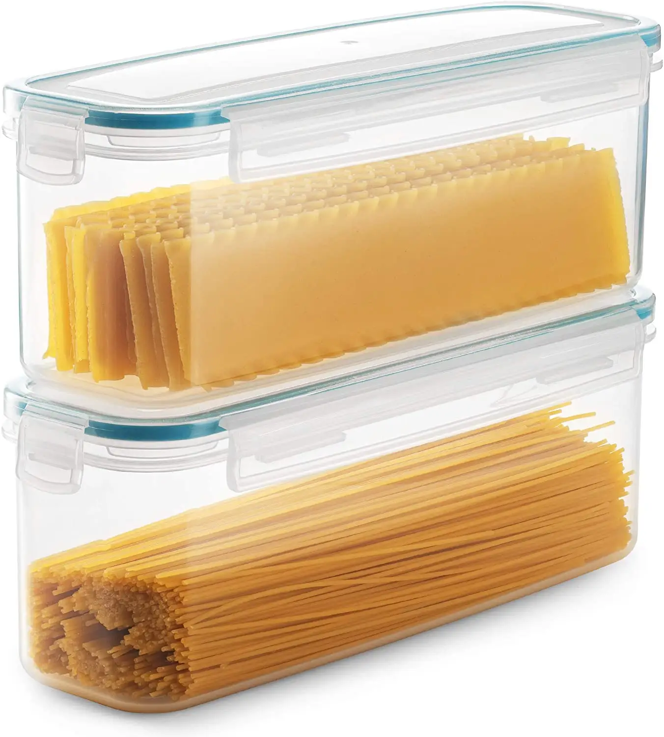 Confezione da 2 contenitori per Spaghetti ermetici rettangolari da 77.8 once contenitore per la conservazione della Pasta sottovuoto per alimenti