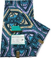 Tissu Wax Authentique Marque DISCO, Tissu Coton Imprimé à la Main, Style Pagne Africain, Wax Hollandais, Textile Imprimé Feuillage Frais Ankara