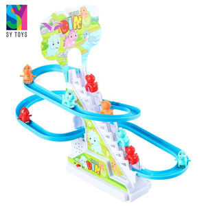 SY con pilas dinosaurio carreras carril coche ranura juguetes <span class=keywords><strong>Dino</strong></span> escalera escalada pista deslizante juguete - Product Image 1