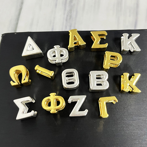 Ciondolo in Lega Metallica Personalizzato con Foro Grande e Lettere Greche per Confraternite e Sorellanze, Adatto per Braccialetti - Product Image 1