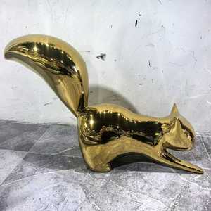 Electroplated <b>Squirrel</b> Fiberglass Animal Sculpture Outdoor Floor Mount Decorative Landscape <b>Ornament</b> - Product Image 3