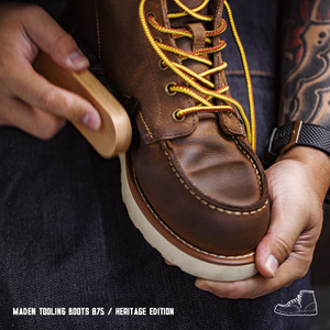 Stivali in Vera Pelle Maden da <span class=keywords><strong>Uomo</strong></span>, Stivaletti Vintage 875, <span class=keywords><strong>Scarpe</strong></span> Durevoli a Collo Alto, Stivali da Cowboy con Punta Rotonda, Calzature di Sicurezza Autunnali - Product Image 3