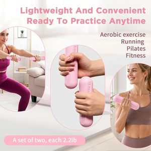 Haltères de musculation à domicile en silicone coloré antidérapant, barres de poids 1 kg (paire) pour femmes - Product Image 6