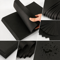 Kertas Karton Hitam 200gsm 250gsm 450gsm Inti Hitam Solid Lembaran Halus Matte untuk Pembuatan Kotak Jam Tangan dan Kotak Kacamata