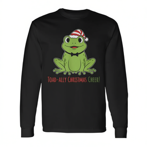 Camiseta de manga larga con estampado de anfibios, Frog Lover Toad Ally Christmas Cheer, linda y divertida - Product Image 2