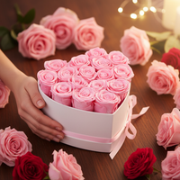 Boîte cadeau personnalisable en forme de cœur avec roses fraîches OEM ODM, fleurs éternelles, roses pour toujours, cadeaux pour la Saint-Valentin, la remise des diplômes, Noël