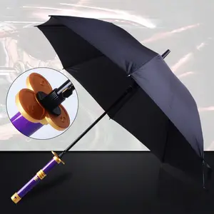 DD2118 Long Handle Japanese Golf Umbrella Anime-Style Samurai Sword Paraguas For Sun And Rain For Business Travel Cosplay