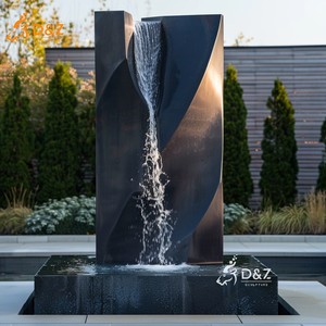Nhóm D&Z thiết kế và sản xuất theo yêu cầu các tiểu cảnh nước trang trí ngoài trời, thác nước tường đen hiện đại, thủ công, cỡ lớn. - Product Image 2