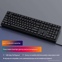 Kit de Teclado Mecánico HJSDZHI H108 de 108 Teclas, Tamaño Completo, Tri-Modo, Intercambiable en Caliente, RGB, 4000mAh, para Juegos, Oficina, DIY
