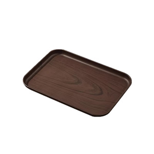 Rectangular Wood Grain Plastic Serving <b>Tray</b> Dark Brown Living Room <b>Tea</b> <b>Tray</b> For Hotel And Home Use - Product Image 5