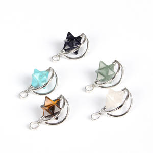 Merkaba péndulos adivinación Dowsing curación joyería de las mujeres de los hombres Lapis Lazuli rosa de cristal púrpura - Product Image 3