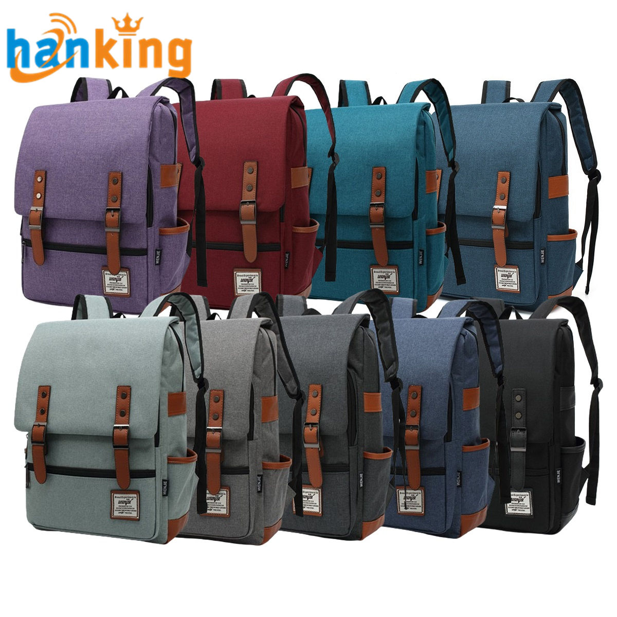 9 Colors Mixed - Black Zipper