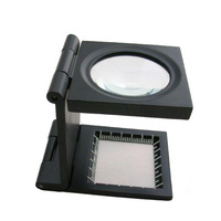 Loupe pliante en métal 10X avec échelle pour testeur de lin, loupe en verre 10X