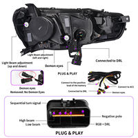 Kit de Faros Delanteros RGB de 6000K con Carcasa de ABS para Mitsubishi Lancer EX 2008-2018 EVO X, 12V, Conexión Plug+Play, Resistente a la Intemperie, Mejora Automotriz
