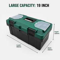 Boîte à outils de grande capacité de 19 pouces, boîte de rangement en plastique robuste et portable pour outils, organisateur de matériel
