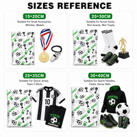 Sac d'emballage en plastique pour cadeaux de fêtes d'anniversaire sur le thème du football et événements sportifs, idéal pour ranger des collations, des bonbons, des jouets et des accessoires