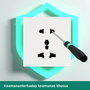 <b>Universal</b> 5 Pin <b>Plug</b> with Brass Iron Panel in gold featuring 2 durable outlets perfect for residential and general purpose use - Product Image 4