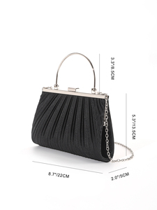 Bell Wholesale Elegant Luxury Evening Party Bag Pleated <b>Clutch</b> Chain Strap Crossbody Dress Dinner <b>Brides</b> Fashionable Classic - Product Image 2