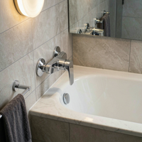 Robinet de baignoire de style minimaliste moderne avec noyau en céramique en alliage de zinc, adapté aux salles de bain d'hôtels et d'appartements