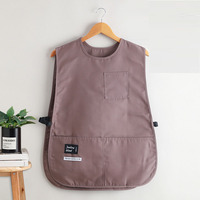 DUOLAI tablier de gilet de travail avec logo personnalisé de couleur beige avec 3 poches à outils vente en gros